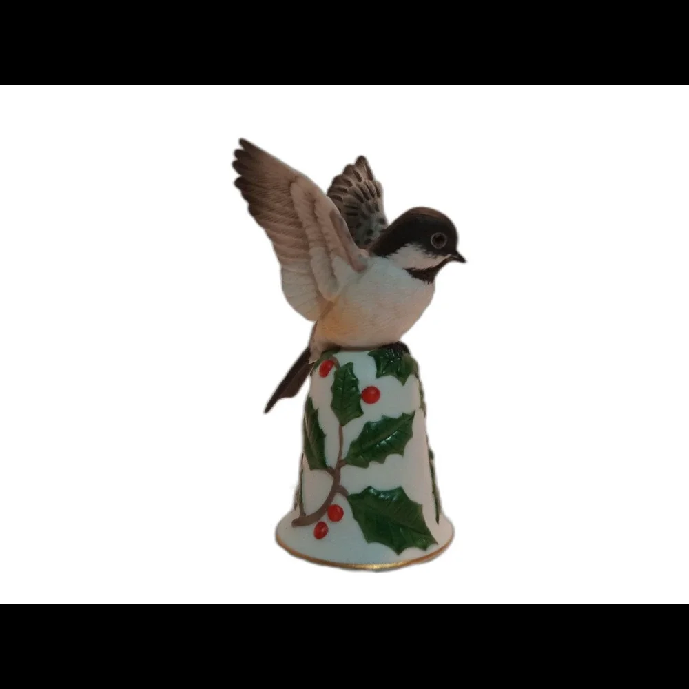 Franciscan Porcelain Bird Christmas Bell Figurine Flying Bird Holiday Bell